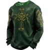 Zanisouta St Patrick's Day - Maglione da uomo a nido d'ape irlandese, a maniche lunghe, con stampa quadrifoglio, irlandese, Pride Tops Lucky irlandese, maglietta personalizzata, O verde, M
