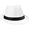 Beechfield Fedora, Uomo, White/Black, Taglia unica