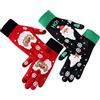 Camelliass 2 paia di guanti natalizi lavorati a maglia Babbo Natale invernali caldi touchscreen guanti da dito completi regali di Natale
