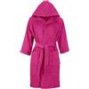Generico Accappatoio Uomo Donna Unisex in Spugna di Cotone - Con Cappuccio, Tasche e Cintura, Asciugatura Rapida - Tinta Unita Fuxia - Taglia S