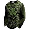 Zanisouta St Patrick's Day - Maglione da uomo a nido d'ape irlandese, a maniche lunghe, con stampa quadrifoglio, irlandese, Pride Tops Lucky irlandese, maglietta personalizzata, R verde scuro, XL