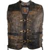 MDM Gilet Moto Uomo In Pelle Marrone - Smanicato Moto - Gilet Pelle Uomo Biker | Giubbotto Moto Uomo, Giubbino O Giacca Pelle Uomo Senza Maniche, 4 Tasche, 3 Ganci Ottone, Bordi Intrecciati, Lacci Laterali