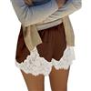 Amiblvowa Pantaloncini da donna in raso di seta in pizzo a vita bassa micro mini pantaloncini coquette lounge metà slip pantaloni pantaloni francesi mutandine