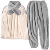 RITOSTA Pigiama Donna Invernale Felpato Pigiama Invernale in Pile Morbido Pigiami Stitch Lungo Pigiama Natalizio Tuta Termica Due Pezzi da Donna con Felpa Pile,Sciarpa,Pantalone