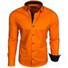 Baxboy Camicia da uomo a manica lunga con collo e polsino a contrasto, per il lavoro, per il tempo libero per l'abito da matrimonio R-44