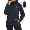 CMTOP Giacca Antipioggia Donna Impermeabile Donna, Leggero Packable Giacca a Vento, Traspirante Sportiva Raincoat con Cappuccio e Tasche per Trekking Campeggio Ciclismo Corsa