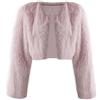 ZhuiKun Cappotto in Pelliccia Sintetica da Donna Coprispalle Giacca Corto invernale a Maniche Lunghe Girocollo Caldo