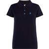 S&C - Polo Donna Manica Corta - Polo Donna Custom Fit Leggermente vestibilità - Bordatura a Maniche e Collo a Costine - Made in Cotone e in Spagna, Blu Navy, M