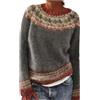 Generico Maglione Donna Invernale Maglia Manica Lunga Elegante Maglione Norvegese Scollo a Barca Donna Maglioni Jacquard Pullover vestibilità Ampia Maglia Vintage per Autunno Inverno