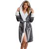 Tuopuda Accappatoio Donna con Cappuccio 2 Tasche Pigiama Kimono Vestaglia Camicia da Notte con Cintura Scollo a V Camice da Notte Nightdress per Sposa al Nubilato/Matrimoni/Feste