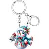 DOWAY Simpatico portachiavi con pupazzo di neve, regalo invernale per donne e ragazze, portachiavi in acrilico per Natale, accessori invernali per borsa, ciondoli per borse