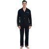GLOBAL Pigiama da Uomo Lungo Cotone Nightwear Set Manica Lunga Camicia con Tasca Pigiama Pantaloni Due Pezzi Set Nightwea