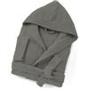 HOME ZEN HOUSEHOLD LINEN Accappatoio Unisex ARTICOLO Sophie in Spugna di Cotone, 400g/m², con Cappuccio e Tasche, Taglie S-3XL, 8 Colori (IT, Testo, XXL, Regular, Regular, GRIGIO)