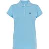 S&C - Polo Donna Manica Corta - Polo Donna Custom Fit Leggermente vestibilità - Bordatura a Maniche e Collo a Costine - Made in Cotone e in Spagna, Azzurro, M