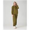 Prénatal Pantalone premaman in felpa con fascia addominale verde militare