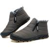ziitop Stivali invernali da uomo con calda imbottitura, con chiusura lampo, a gambo corto, piatti, invernali, comodi e antiscivolo