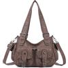 Angel Kiss Hobo Bags - Borsa a tracolla da donna, con borchie, multi tasca, Y2K