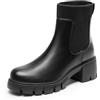 DREAM PAIRS Stivali da Donna Casuale Chelsea Stivaletti Tacco Medio Stivaletto Blocco Tacco,Size 38.5,Nero,SDAB2312W