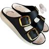 new confort ciabatte DONNA a strappo ecopelle regolabili comfort PREST1GE SOFTY plantare memory estraibile anche plantari a misura