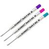 Lanier Pens Lanier Combo Pack - Confezione da 3 - Schmidt P900 M Parker Style Refill per penna a sfera, 1 viola, 1 magenta, 1 turchese punta media