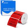 Clabel Etichette termiche 40 x 30 mm, autoadesive per etichettatrice 220B/221B/230B, 330 etichette/rotolo, testo nero su carta rossa, più forte, impermeabile, resistente agli strappi, per casa