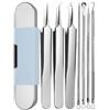 Frilla PORACLEAN Set Strumenti 7 in 1 per Rimozione Punti Neri, Acciaio Inossidabile, per Tutti i Tipi di Pelle