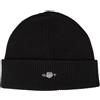 GANT Shield Cotton Beanie Berretto, Nero, Taglia Unica Unisex-Bambini e Ragazzi