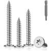 ddckj 80 Pezzi Viti Inox per Legno M4x10mm Viti Torx in Acciaio Inox A2 V2A Vite Legno Testa Piatta per il Montaggio di Mobili, Lavori di Falegnameria e Progetti Fai da Te