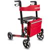 Weinberger Al-Inclusive - Rotella pieghevole in alluminio, con custodia, per freni, peso leggero solo 7,3 kg, regolabile in altezza, carrello da viaggio, colore: Rosso