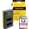 PATONA Caricatore Dual LCD USB-C per batteria GoPro Max 2 AMBAT-001 | Carica due batterie AMBAT-001 contemporaneamente, display LCD di stato, alimentazione tramite USB-C