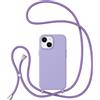 ZTOFERA Custodia a tracolla per iPhone 14 Plus/15 Plus (17 cm), viola