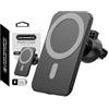 TecnoOdino 15W Caricatore Wireless Auto Compatibile con Mag-Safe, Supporto Telefono Auto Magnetico, Ricarica Wireless Auto iPhone SE 8 X 11 12 13 14 15 (Nero)