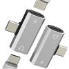zoyuzan Adattatore USB C splitter doppio connettore per cuffie su iPhone 17 16 15 Pro Max compatibile con Samsung S25 per Apple (2 pezzi) cavo a femmina, connettore DAC PD, adattatore di ricarica