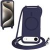 FMPCUON FNPCUON Cover Magnetica Silicone per iPhone 17 Air con Cordino,Compatibile con MagSafe,Custodia con Laccio Collana Tracolla Collo Sottile TPU Antiurto Protettiva Case con Corda.Blu