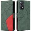 CXTcase Custodia Xiaomi Redmi Note 11 Pro,Flip Wallet Case Custodia, Cover per Redmi Note 11 Pro,Protettiva Caso in PU Pelle Portafoglio Custodia con Magnetica a Scatto per Redmi Note 11 Pro,Verde