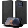 CASAFUNY Custodia per Motorola Edge 60 Fusion/Edge 60 5G Ultra Cover a Libro Portafoglio in Pelle PU Protettiva Flip Caso Custodia per Motorola Edge 60 Fusion, Nero
