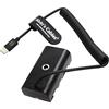 Alvin's Cables USB-C Type-C PD a NP-F550 Dummy Battery Cavo di alimentazione a spirale per Sony NP-F550| F770| F570| F970 Atomos Ninja V| Shinobi| Monitor Shogun 7