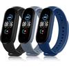 AK 3 Pezzi Cinturino per Xiaomi Mi Band 5/Xiaomi Mi Band 6/6 NFC/Amazfit Band 5, Silicone Morbido Traspirante