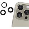 Générique Lenti per fotocamera posteriore per iPhone 16 Pro, lenti di ricambio con adesivo 3M double face, kit di ricambio - riparazione facile (iPhone 16 Pro)