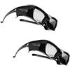 HiShock 2x Hi-SHOCK DLP Pro 7G Black Diamond | DLP Link occhiali 3D compatibili con i proiettori DLP 3D di Acer, BenQ, Viewsonic, Optoma, LG [occhiali shutter | 96-200 Hz - ricaricabili | DLP Link]