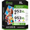 Glliter 953XL 953 XL Compatibile con HP 953XL Multipack Compatibile con HP OfficeJet Pro 7720 Cartucce per OfficeJet Pro 7740 7730 8710 8715 8720 8210 8725 8730 8740 (953XL Cartucce per stampanti