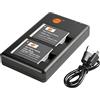 DSTE NB-6LH 6L (2 pezzi) Batteria di ricambio ricaricabile e doppio caricatore compatibile con Canon PowerShot SX280 HS,SX500 is,SX510 HS,SX600 HS,SD4000 is,D10,D20,ELPH 500 HS,S90,S95,S120 SLR