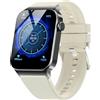 STECEi Smartwatch per uomo e donna con contapassi/analisi del sonno/misuratore di polso, display HD da 1,95'', 112 modalità sport, impermeabile IP68, Bianco
