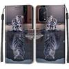 SIENIANLINE Cover per Oppo A54 / A74 5G custodia portafoglio Tigre | Chiusura magnetica, Scomparti carte, Funzione supporto, Pelle PU flip cover per Oppo A93 / A93s 5G