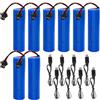 DAJASD Batteria, 8 Pezzi 3,7 Volt Batteria Li-ion 1200mAh Ricaricabile con Connettore SM-2P e Caricatore USB, Batteria per Auto Telecomandata, Robot