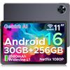 DOOGEE U11PRO Android 16 Tablet 11 Pollici, 30GB RAM+256GB ROM (2TB TF) 8580mAh, 90Hz Display, Unisoc T7200 Octa Core Tablet PC, 13MP+5MP, Widevine L1/ GPS/Face ID/OTG, Grigio
