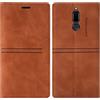 OKZone Cover per Huawei Mate 10 Lite, Custodia Flip Pelle Portafoglio Magnetica Libro con Slot Schede, Slim Silicone TPU Bumper Wallet Supporto Case, Antiurto Cover Per Huawei Mate 10 Lite (Marrone)