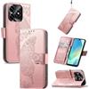 JIUNINE Cover a Libro in Pelle per Honor X5c Plus, Oro rosa