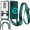 GoodcAcy Cover Magnetica Silicone per Samsung Galaxy S26 Ultra con Cordino,Verde | custodia Compatibile con MagSafe,Custodia con Laccio Collana Tracolla Collo Sottile TPU Antiurto Protettiva Case con Corda
