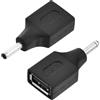 sourcing map Adattatore da USB A femmina a DC 35135 maschio 5 V convertitore di alimentazione per computer portatili, tablet, ventole, smartphone, lampada LED da scrivania, ricarica, 2 pezzi, nero